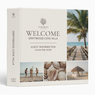 Vacation Rental Coastal Photo Minimal Guest Info Binder