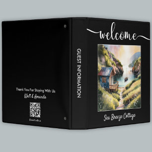 Vacation Rental Custom Guest Welcome Black Binder