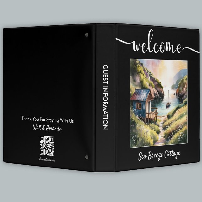 Vacation Rental Custom Guest Welcome Black Binder (Creator Uploaded)