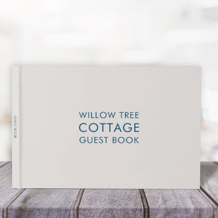 Vacation Rental Guest Feedback Simple Stone & Blue Guest Book