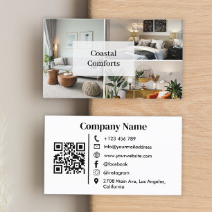 Vacation Rental Guest House QR Code Business Card