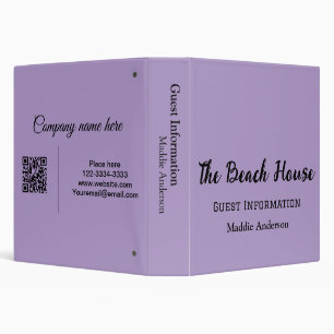 vacation rental guest information add address name binder