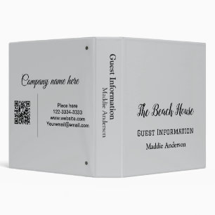 vacation rental guest information add address name binder