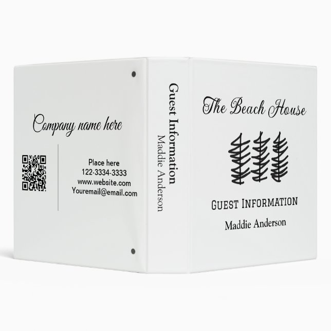 vacation rental guest information add address name binder (Background)