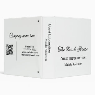 vacation rental guest information add address name binder