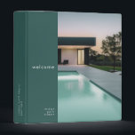 Vacation Rental Guest Information Photo Binder<br><div class="desc">Modern guest information binder features a minimalist photo-centric design in a soft green colour palette. "Welcome" and custom rental name or custom text presented in simple font. Shown with a custom welcome message, rental name and photo on the front in modern typography, this personalized professional vacation rental binder is designed...</div>