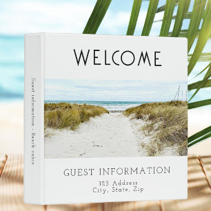 Vacation rental guest information photo QR code Binder