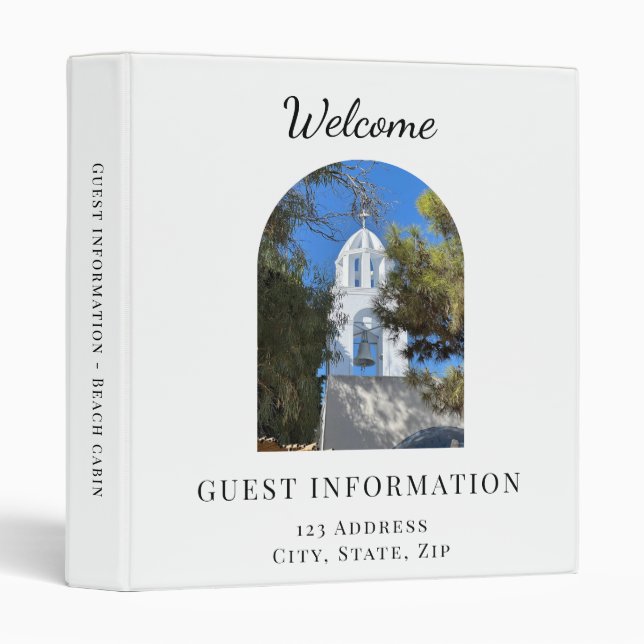 Vacation rental guest information photo QR code Binder (Front/Spine)
