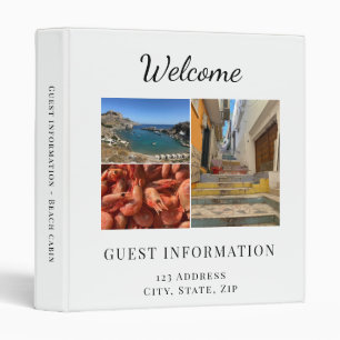 Vacation rental guest information photo QR code Binder