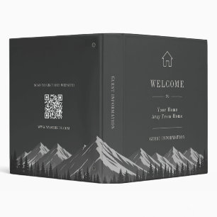 Vacation rental guest information QR code mountain Binder