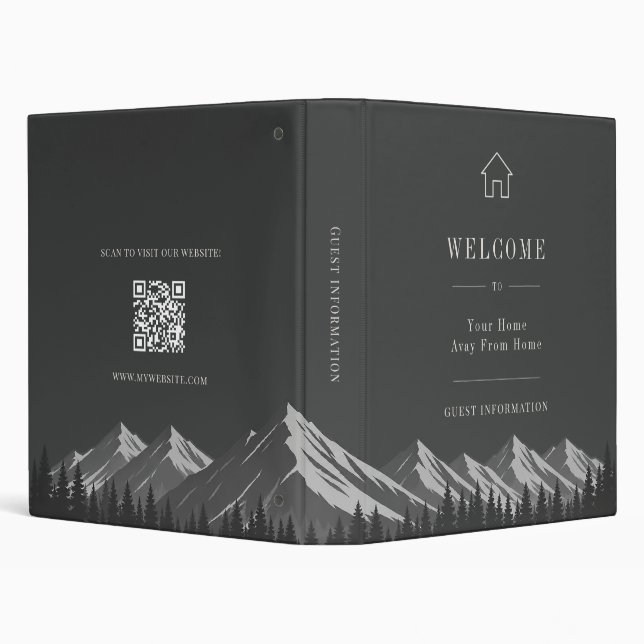 Vacation rental guest information QR code mountain Binder (Background)
