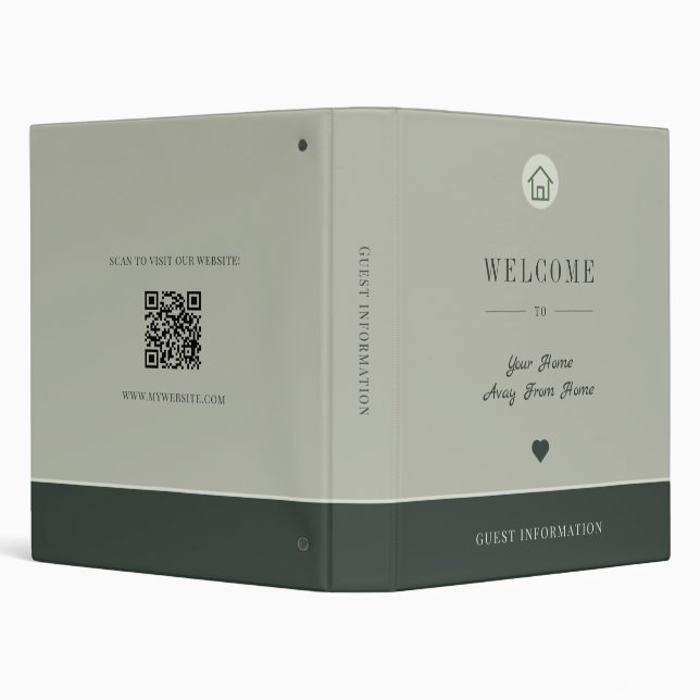 Vacation rental guest information QR code sage Binder (Background)