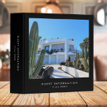 Vacation Rental Guest Information Stylish Black Binder<br><div class="desc">A minimalist elegant vacation rental binder featuring a large photo on a black background with modern typography. The perfect versatile binder for the guest information for your villa,  cottage or holiday home! A great way to welcome guests to your rental property and help them to settle in!</div>