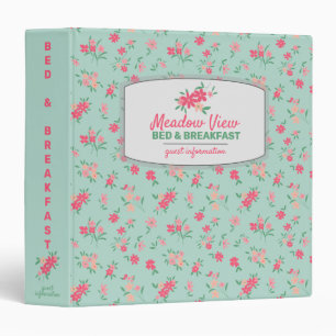 Vacation Rental Guest Information Tiny Pink Floral Binder