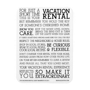 Vacation Rental Guest Manifesto Magnet