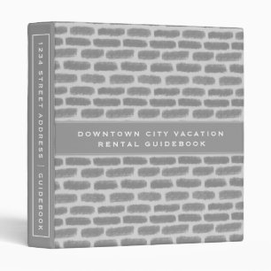Vacation Rental Guidebook   Light Gray Brick Binder