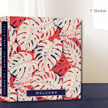 Vacation Rental Guidebook | Modern Tropical Design Binder<br><div class="desc">Vacation rental three (3) ring binder for organizing your Airbnb or vacation rental guidebook for your rental guests. Features a stylish tropical palm pattern in a complimentary colour palette of chestnut red and ivory with dark slate grayish blue accents. A stylish modern tropical palm leaf patterned binder to welcome your...</div>
