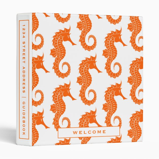 Vacation Rental Guidebook | Seahorses Beach Theme Binder (Front/Spine)