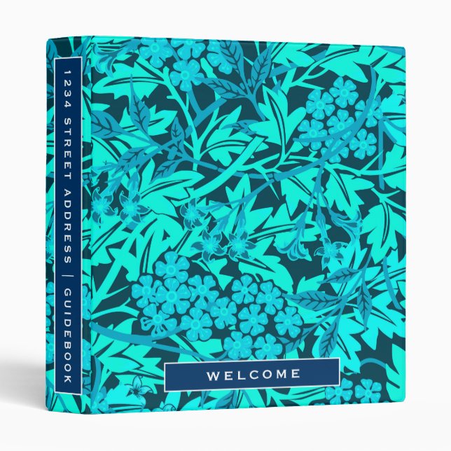 Vacation Rental Guidebook | Stylish Jasmine Floral Binder (Front/Spine)