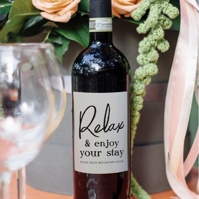 Vacation Rental Home Wine Thank You Gift Labels (Creator Uploaded)