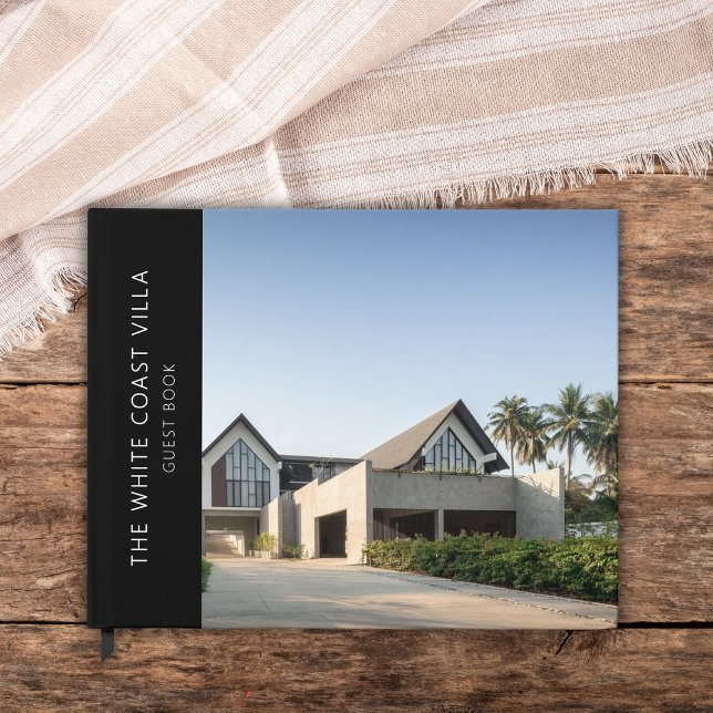 Vacation Rental Photo QR Code Comments Black  Guest Book (Creator Uploaded)