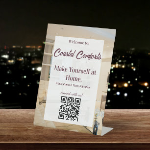 Vacation Rental QR Code Pedestal Sign