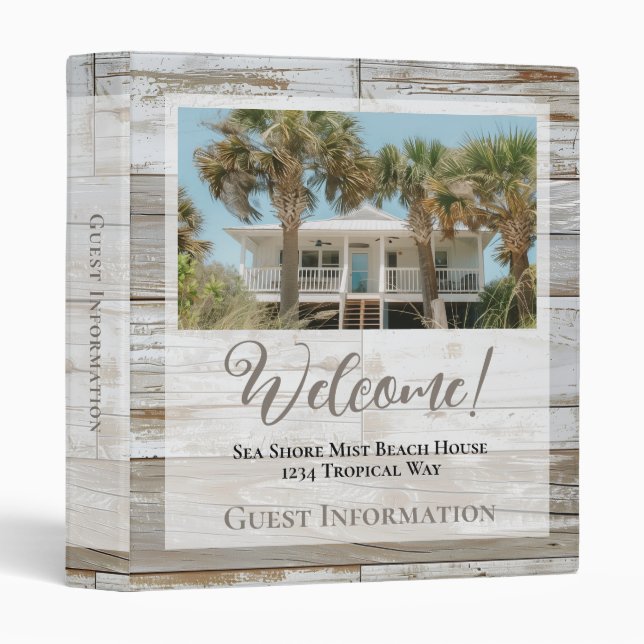 Vacation Rental Welcome Guest Information Photo Binder (Front/Spine)