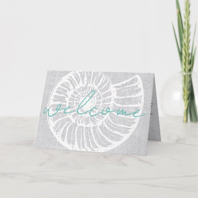 Vacation Rental Welcome Letter Beach Airbnb Card (Front)