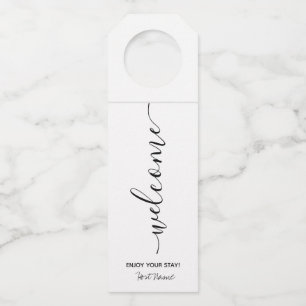 Vacation Rental White Welcome  Bottle Tag