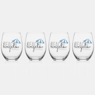 Vacation Rental Wine Glass Set   Beach House Guest