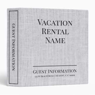 Vacation Rental Woven Airbnb Guest Information Binder