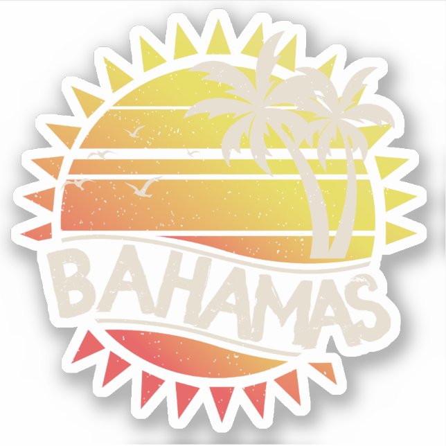 Vacation Retro Bahamas Sticker Vintage Cruise (Front)