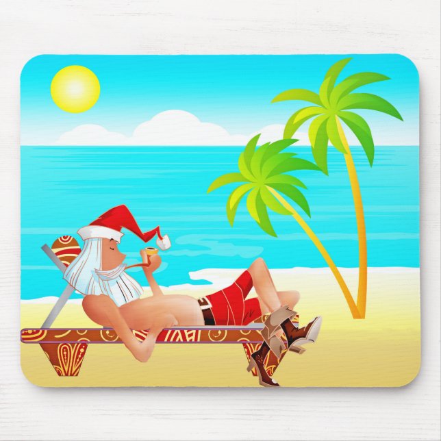 vacation santa claus mouse pad (Front)