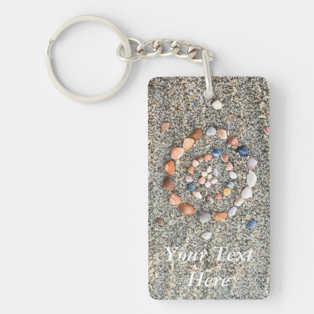Vacation Sea Shell Beach Art Keychain (Front)