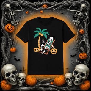 Vacation Skeleton Beach Halloween Party T-Shirt