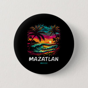 Vacation Souvenir Palm Tree Mazatlan 2 Inch Round Button