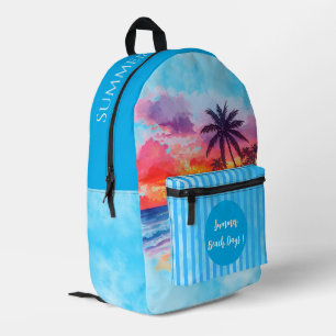 Vacation, Summer Beach Days, Holiday Printed Backpack