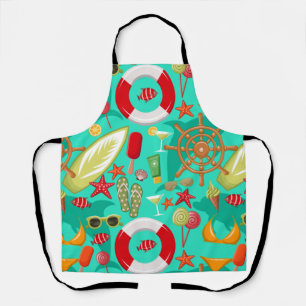 vacation summer beach pattern     apron