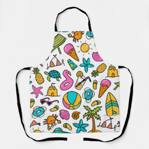 vacation summer beach pattern for fun       apron