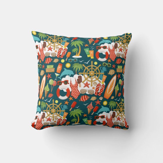 vacation summer party beach pattern      throw pillow (Front)