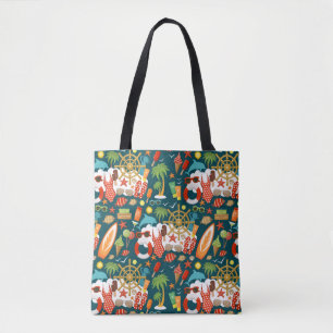 vacation summer party beach pattern     tote bag