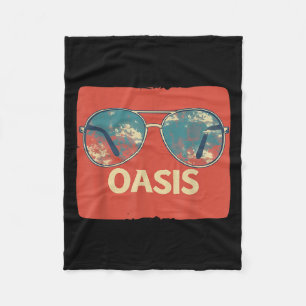 Vacation Sungles With Cool Oasis Statement  Fleece Blanket