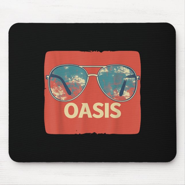 Vacation Sungles With Cool Oasis Statement  Mouse Pad (Front)