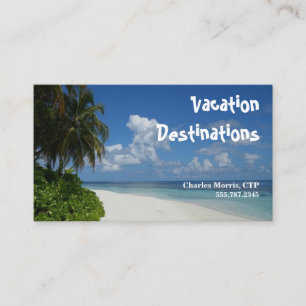 Vacation Travel Agent, Tropical Destinations Business Card