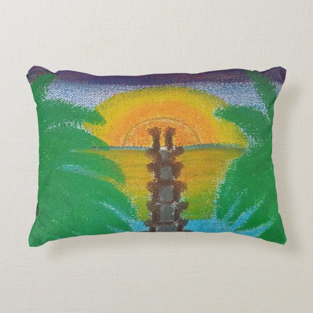 Vacation tropical get-a-way accent pillow (Front)