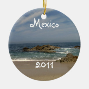 Vacation View; Mexico Souvenir Ceramic Ornament
