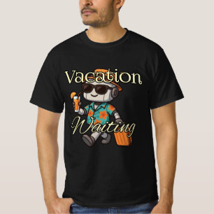 Vacation Waiting Robot Fun Summer Men’s Value T- T-Shirt