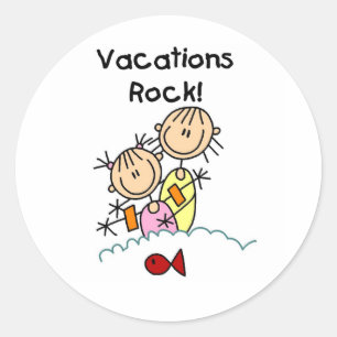 Vacations Rock Classic Round Sticker