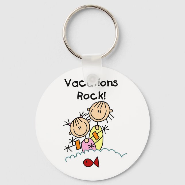 Vacations Rock T-shirts and gifts Keychain (Front)