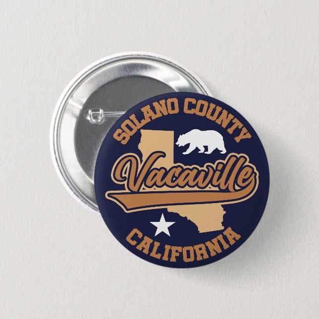 Vacaville,California 2 Inch Round Button (Front & Back)